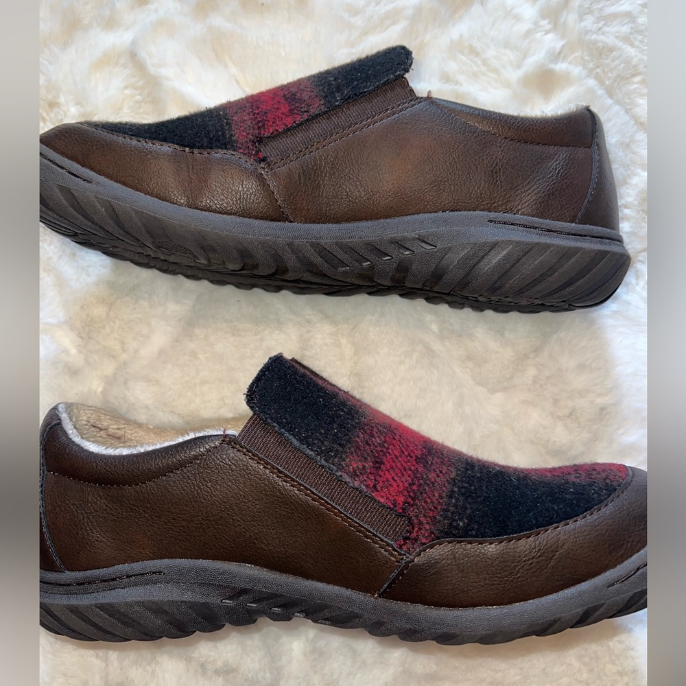Jambu Red and Black Plaid Slip-On Shoes